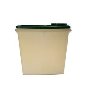 Vintage Tupperware Cereal Keeper Green Lid